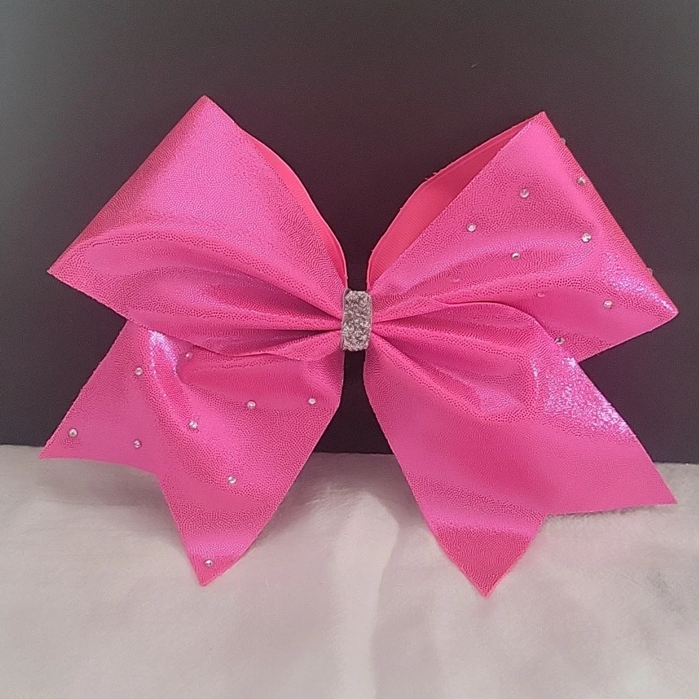 October Pink hard bling bow